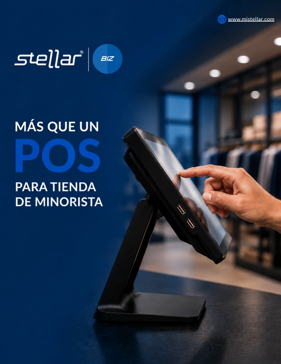 Portada del brochure original de Stellar BIZ para comercios