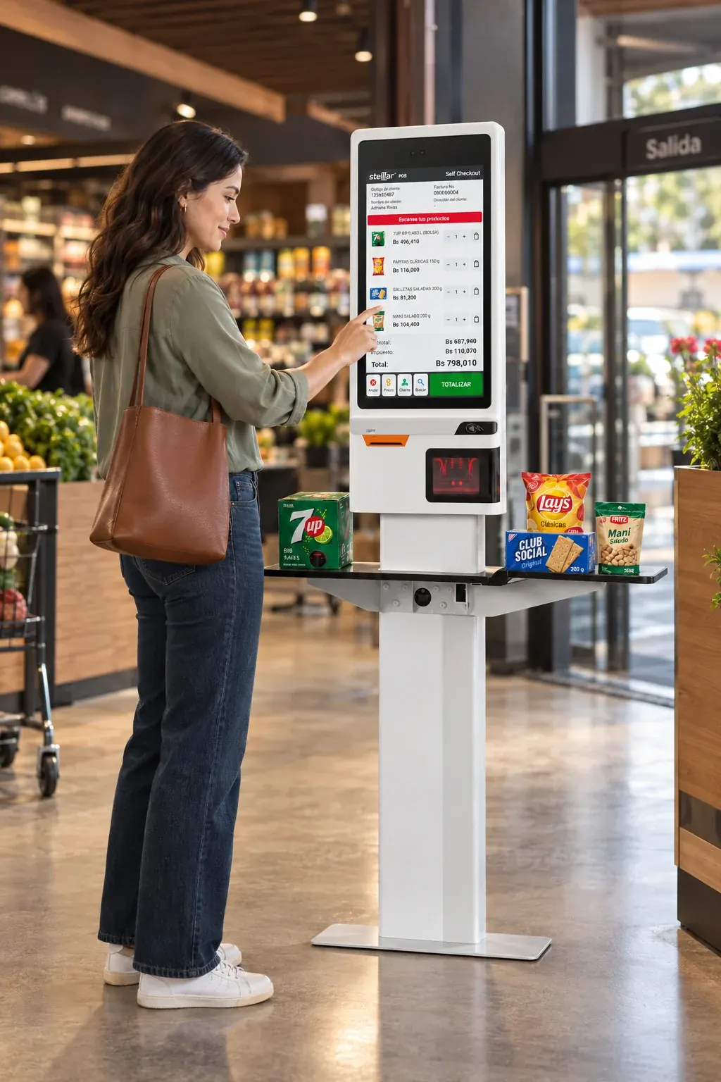 Una clienta realiza su compra con Stellar SelfCheckout