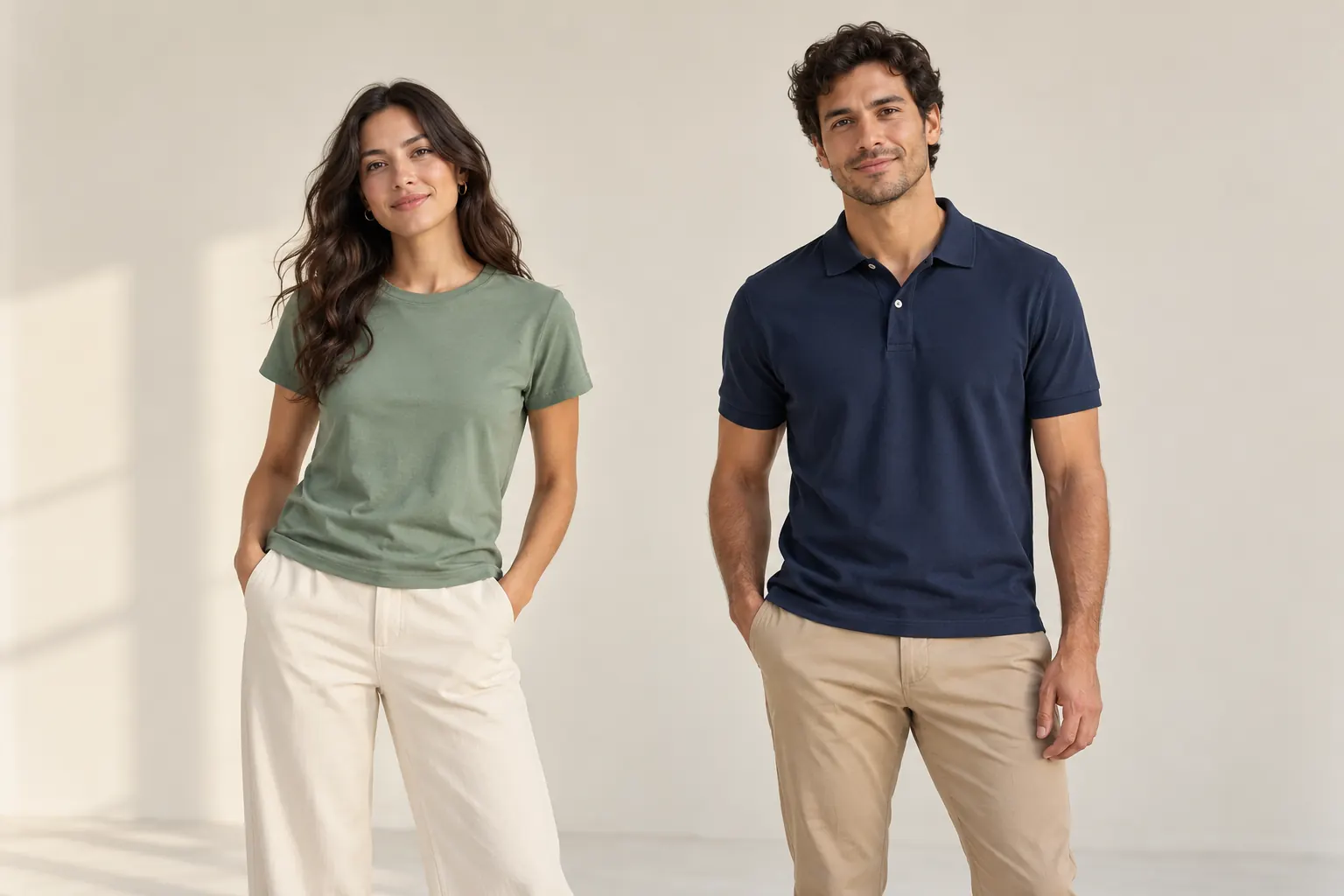 Colección de prendas lisas sin logos para mujer y hombre