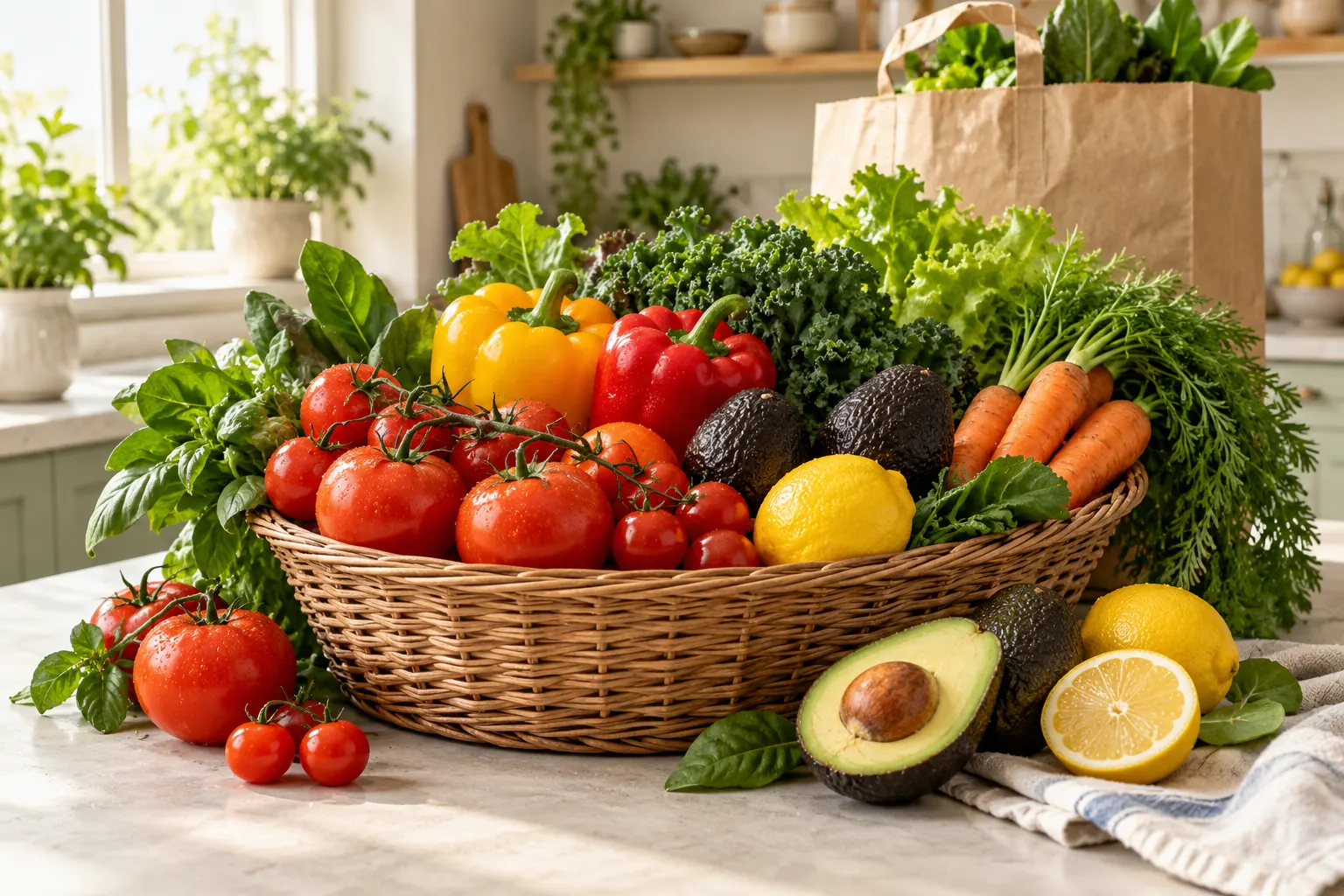 Frutas y vegetales frescos sin marcas ni empaques comerciales