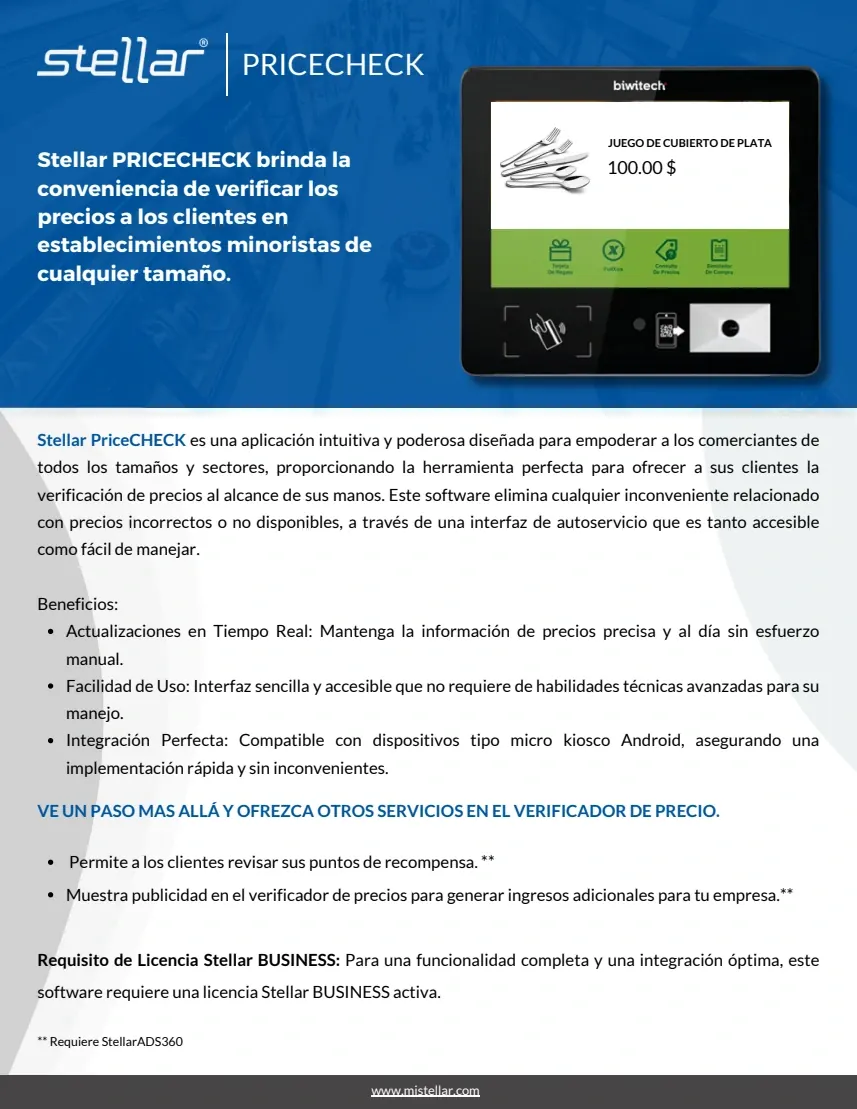 Brochure original de Stellar PriceCHECK