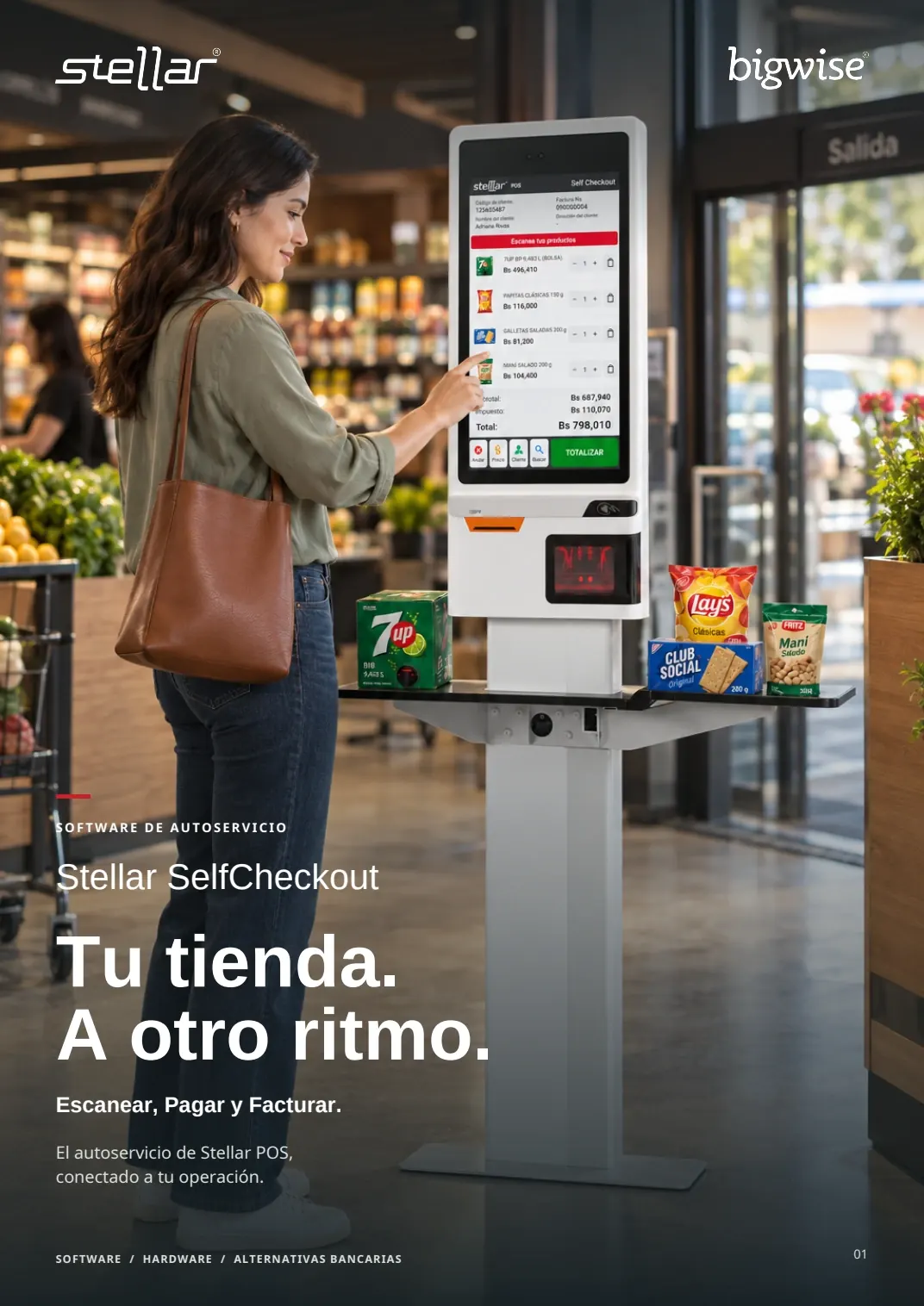 Portada del brochure original Stellar SelfCheckout